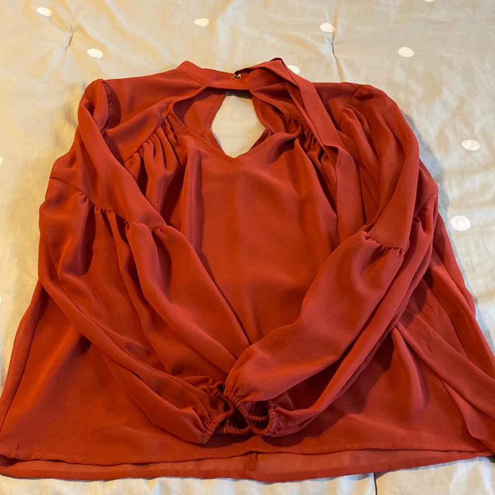 Express burnt orange flowy blouse